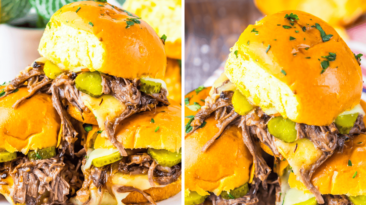 Crockpot Shredded Beef Sliders