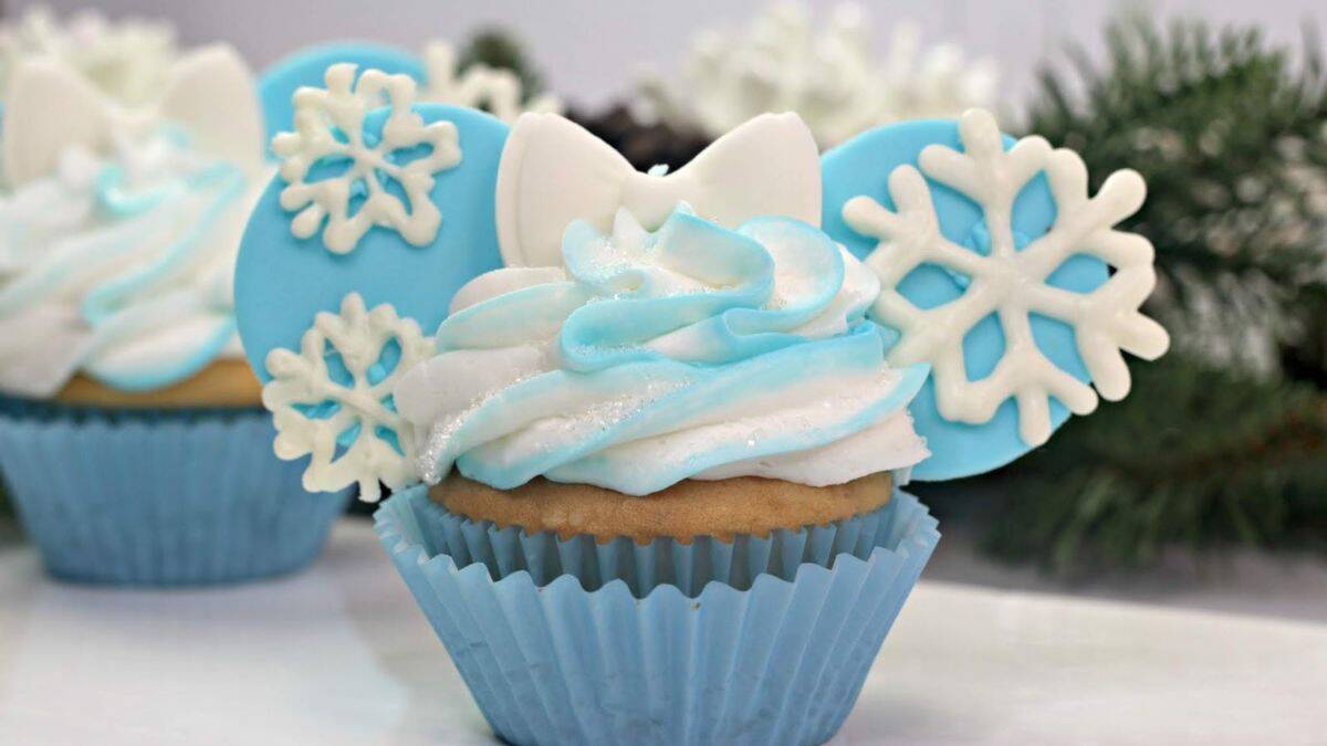 Close-up shot of a cupcake design inspired by mini mouse, with mouse ears.