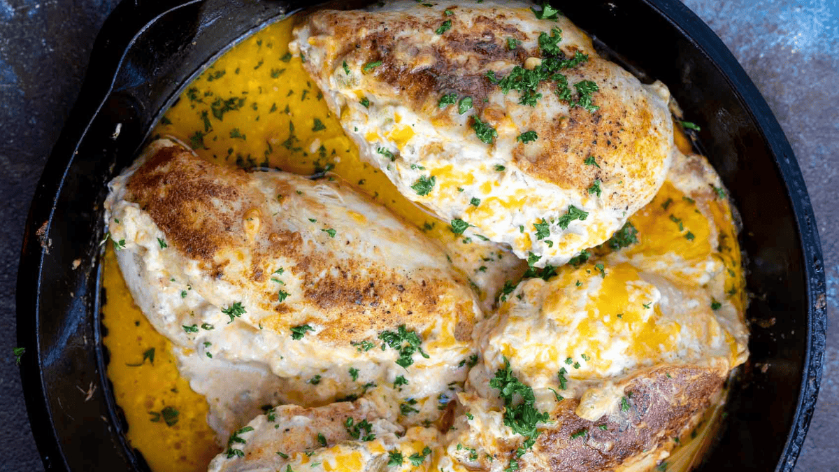 Green Chile Cream Cheese Stuffed Chicken Breast