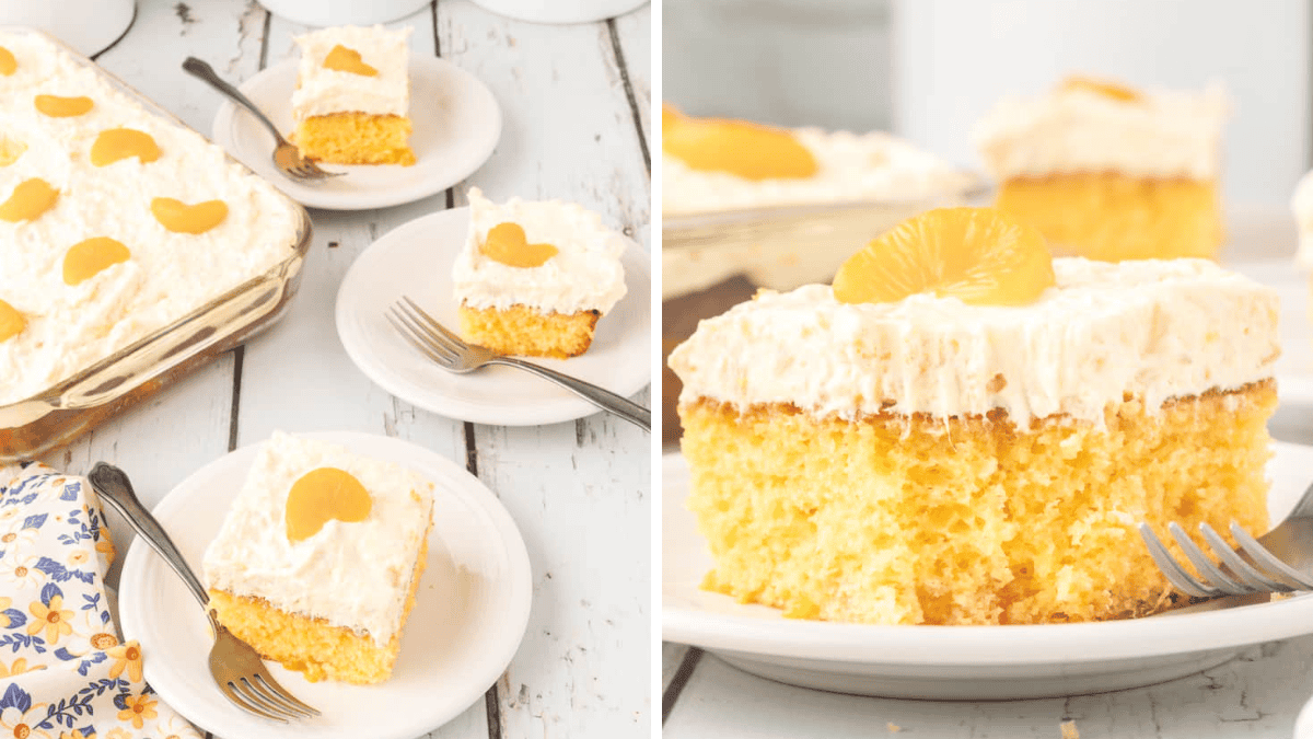 Mandarin Orange Cake with Whipped Pineapple Topping
