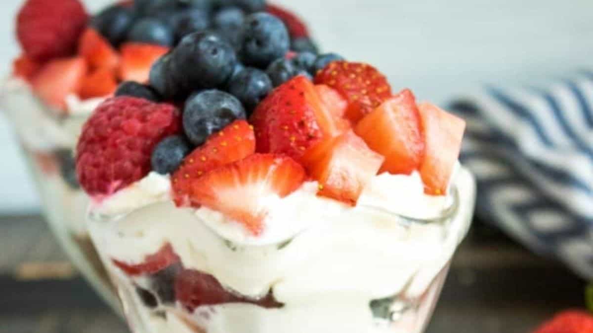 Two servings of Parfaits with Fresh Berries