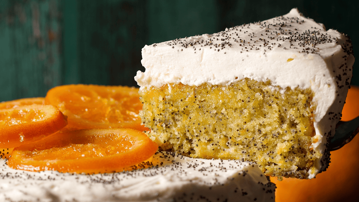Orange Poppy Seed Cake With Mascarpone Frosting