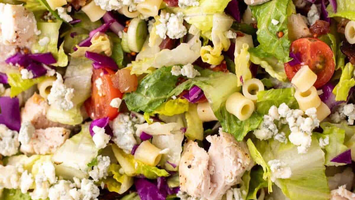A close up shot of the Chopped Salad. 