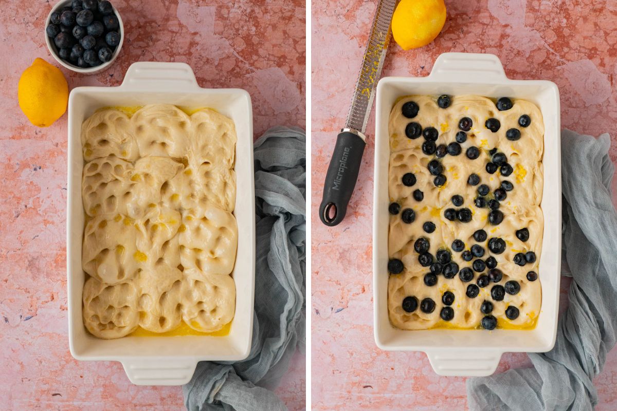 frozen dinner rolls dough with blueberry on top