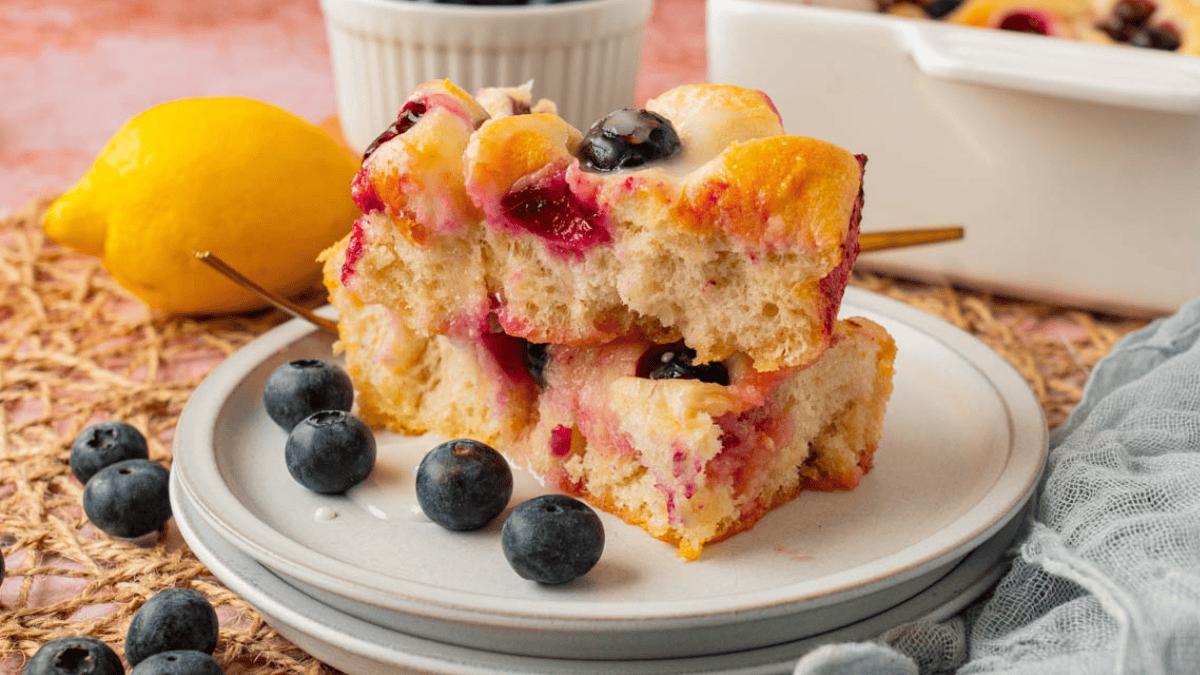Easy Lemon Blueberry Focaccia