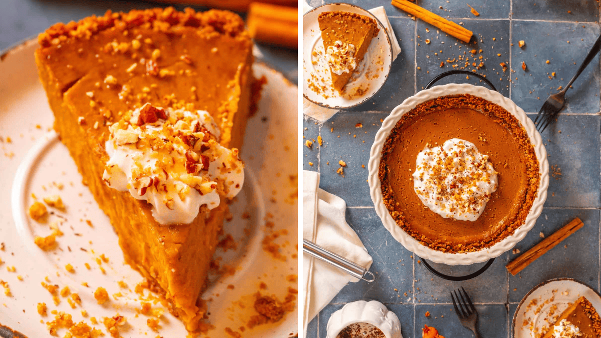 Vegan Pumpkin Pie with Pecan-Graham Crust