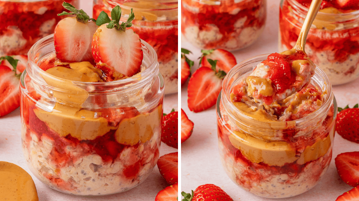 PB & J Overnight Oats