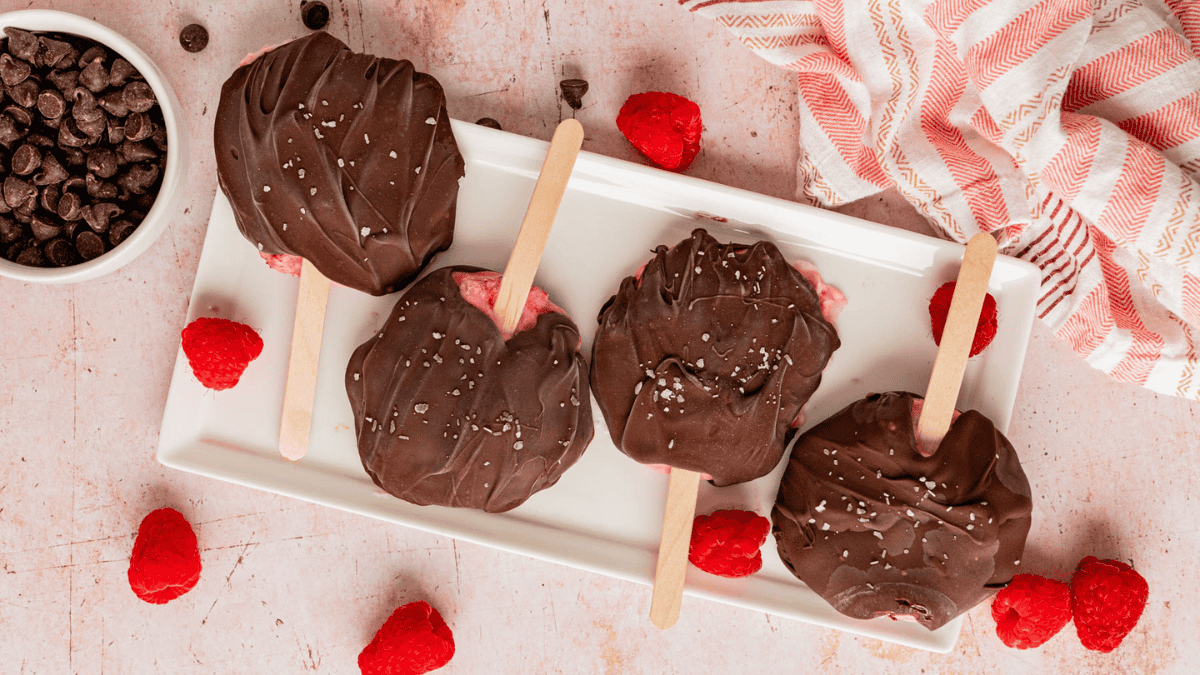 Raspberry Yogurt Popsicles