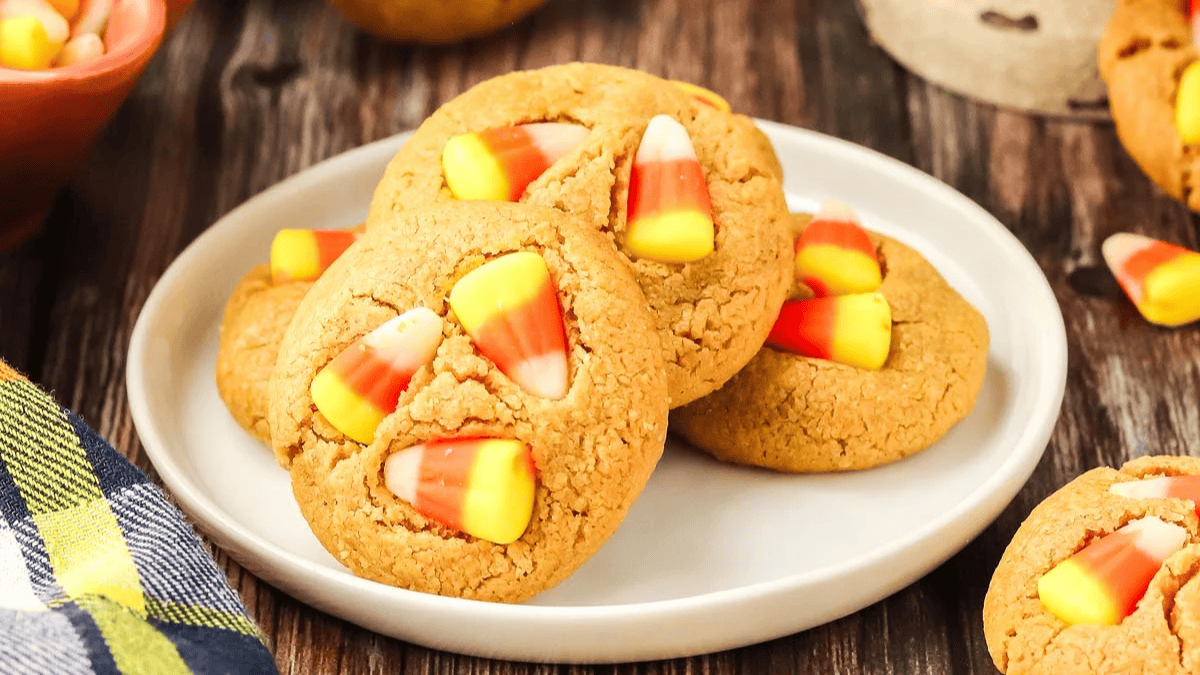 Candy Corn Peanut Butter Cookies
