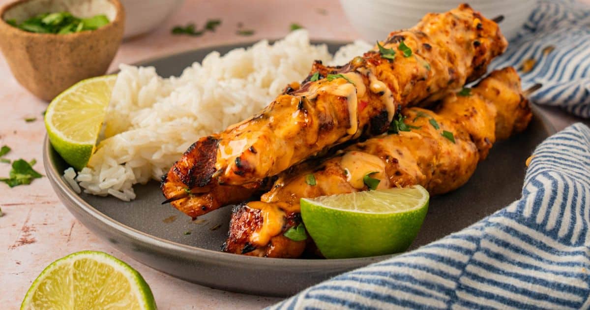 Bang Bang Chicken Skewers