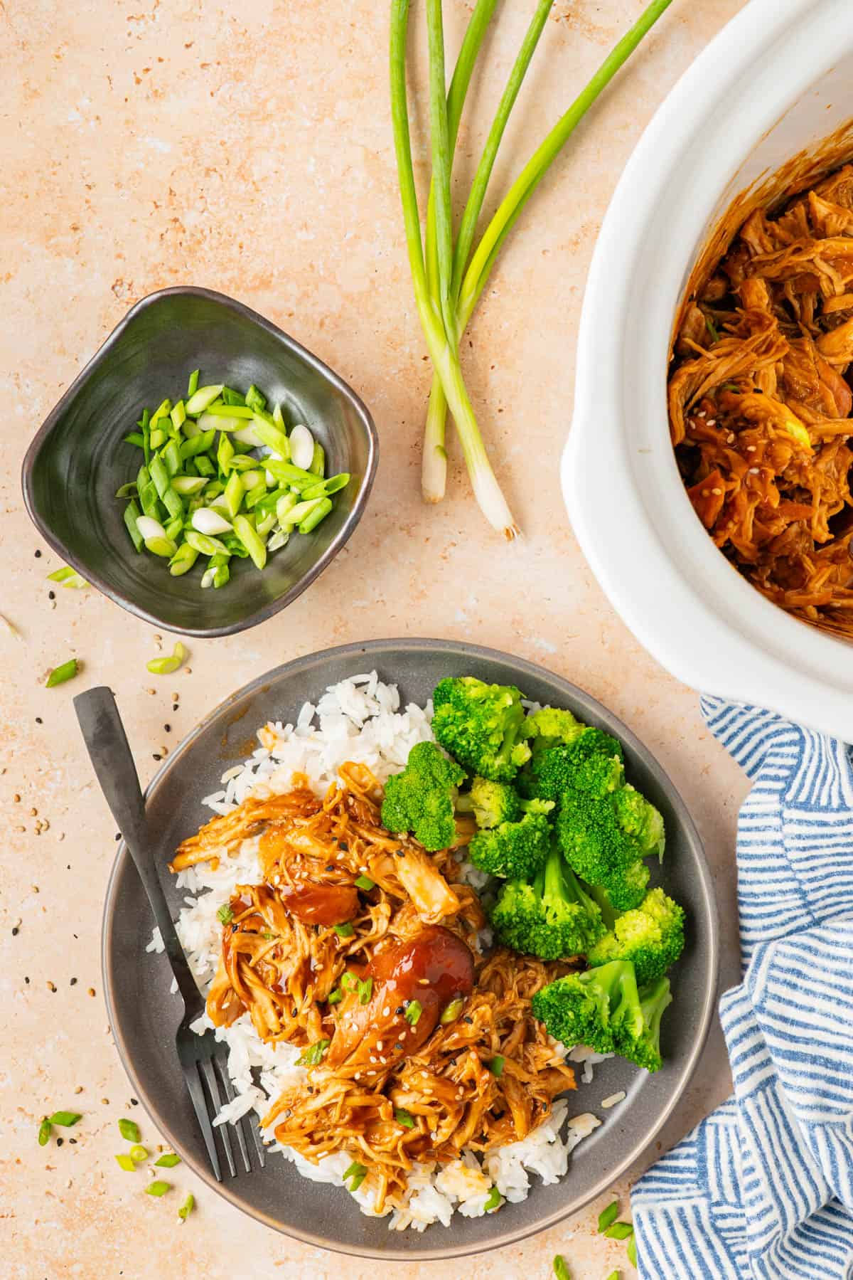 The honey garlic chicken served for dinner.